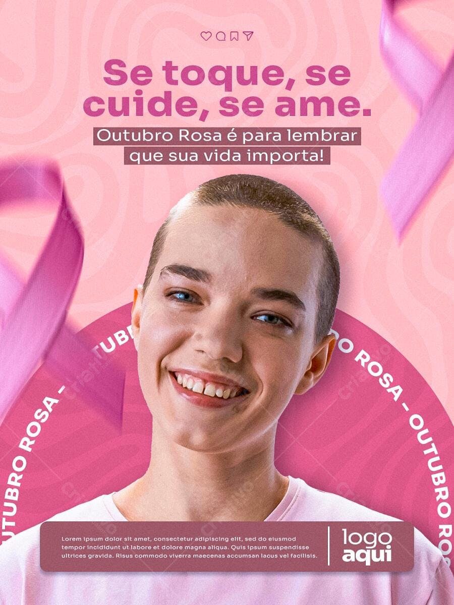 Flyer Outubro Rosa PSD Editável