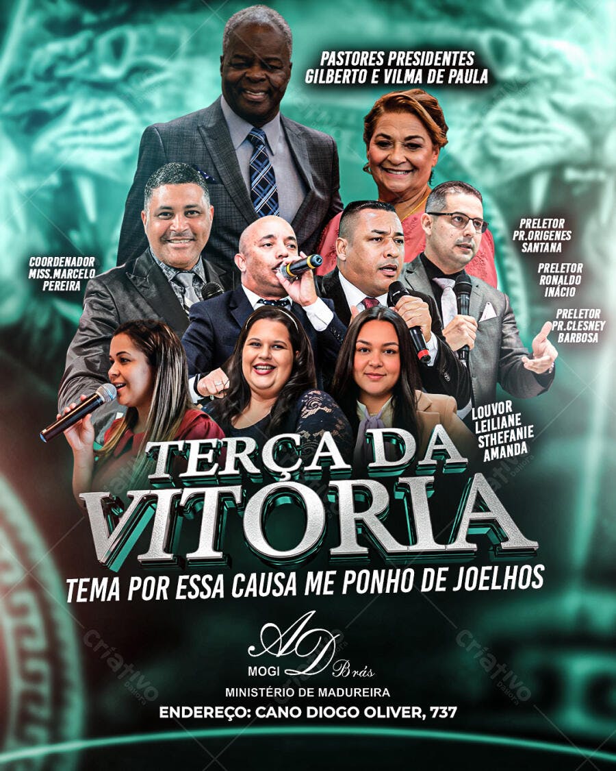 Flyer Terça da Vitória Igreja PSD Editável