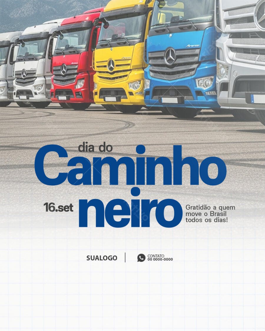 Flyer Dia do Caminhoneiro PSD Editável