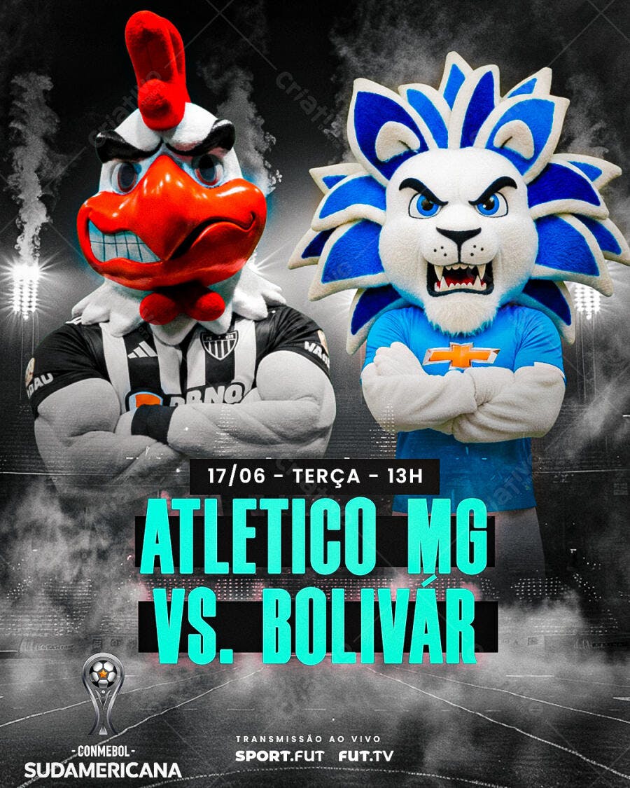 Flyer Atlético MG x Bolívar PSD Editável