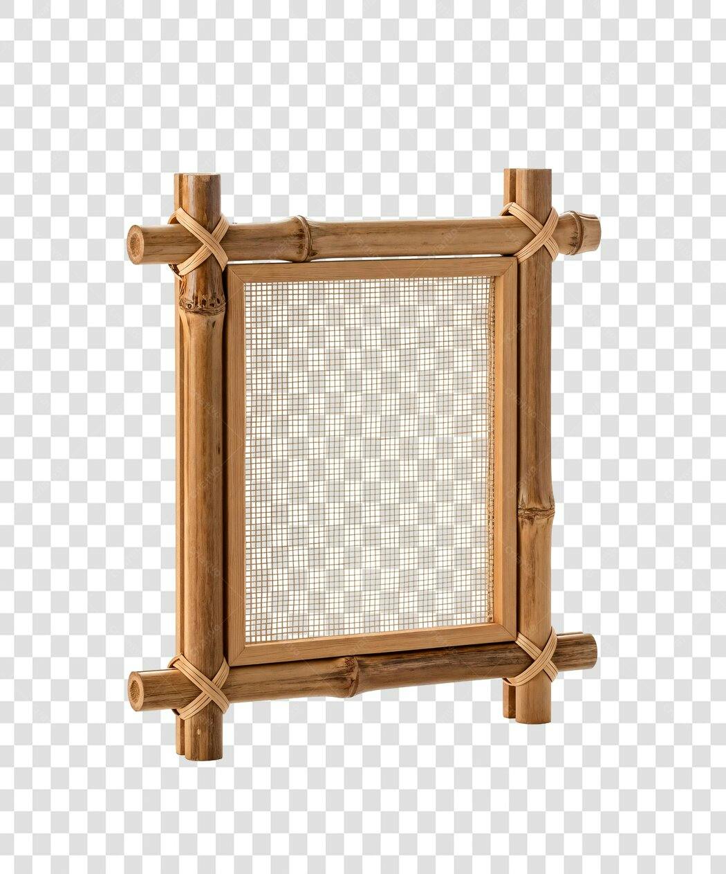 Moldura de bambu PNG com fundo transparente