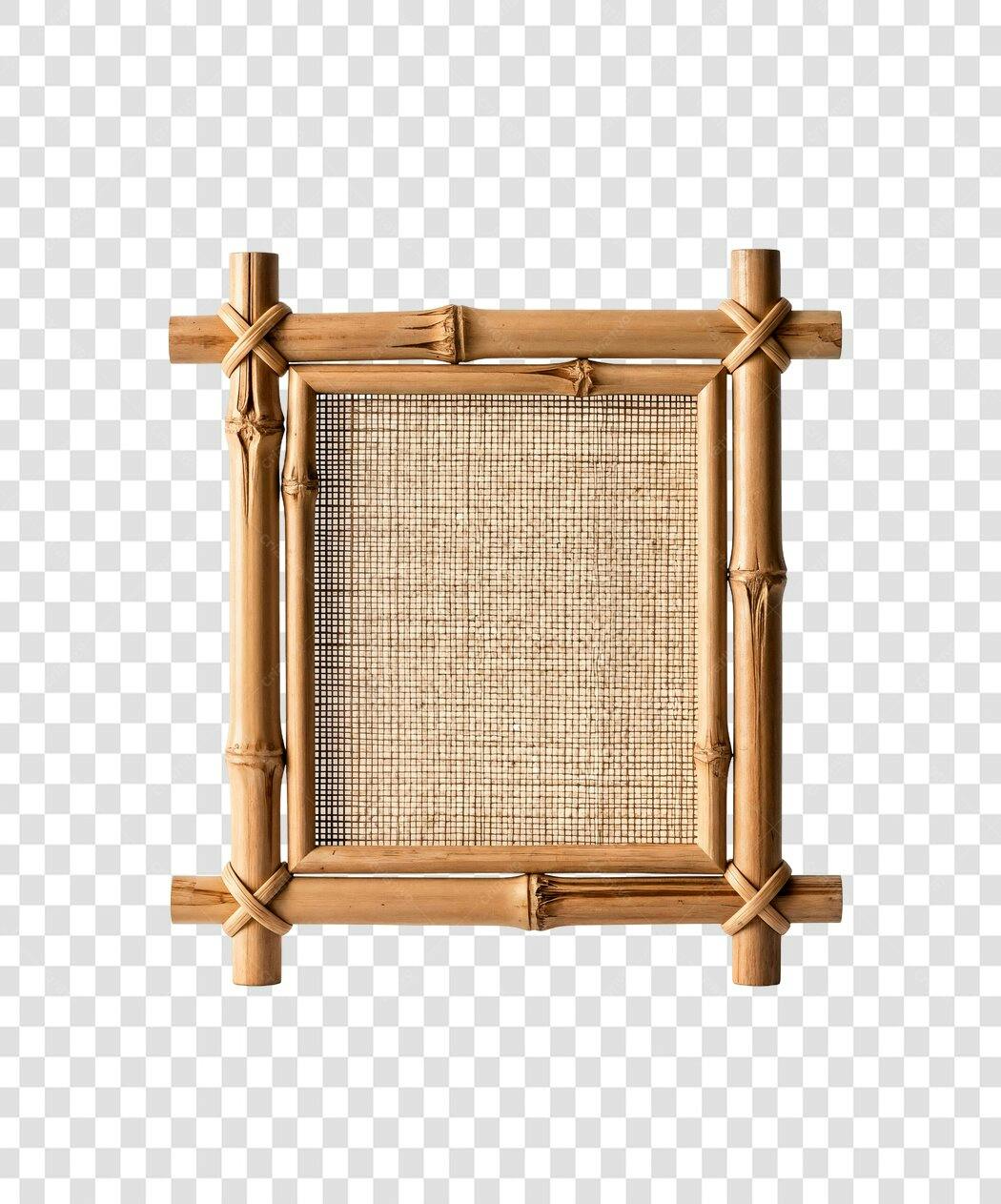 Moldura de bambu PNG com fundo transparente