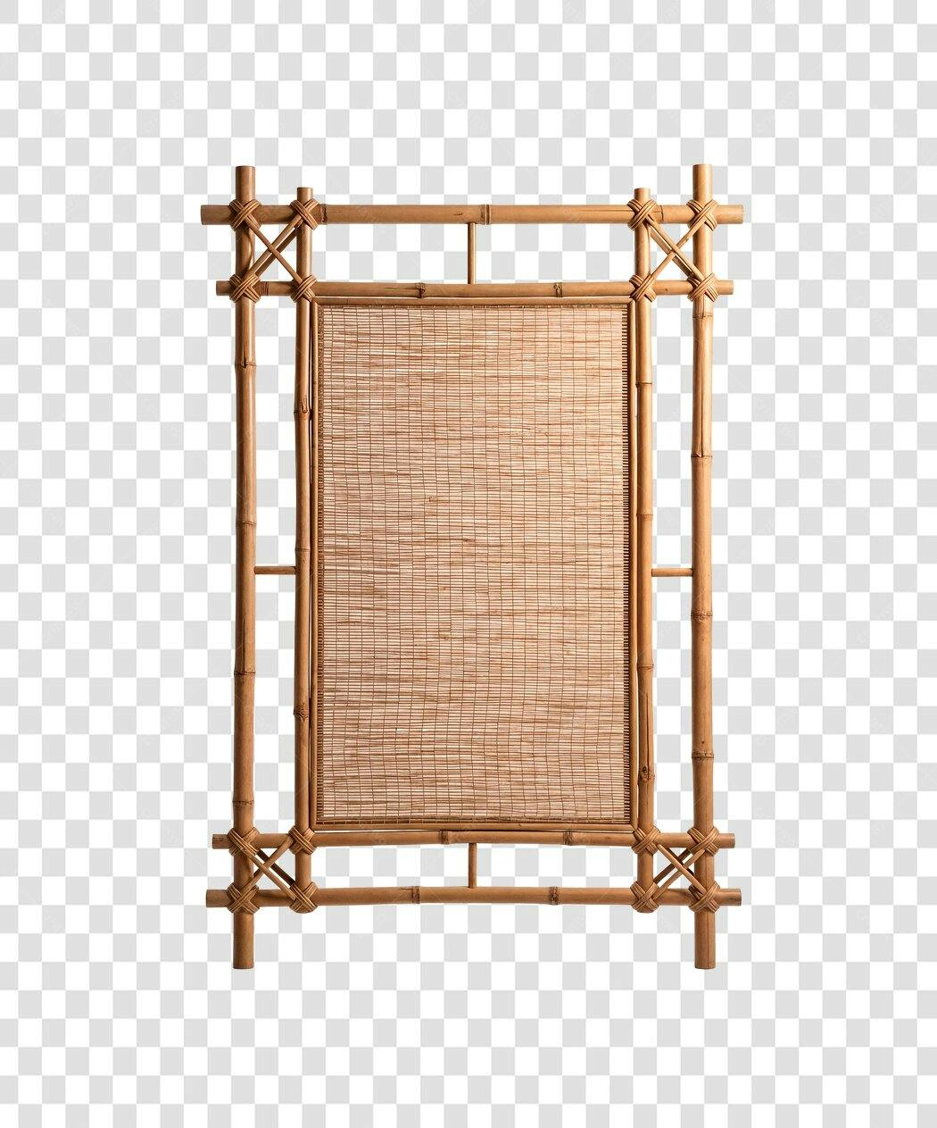 Moldura de bambu PNG com fundo transparente