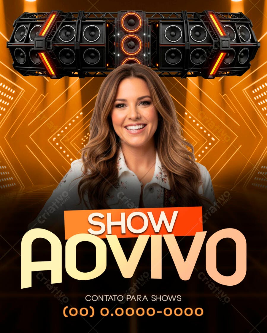 Flyer para Show Ao Vivo PSD Editável