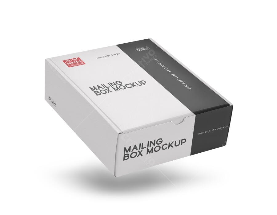 Mockup Caixa de Envio Minimalista em Branco e Cinza