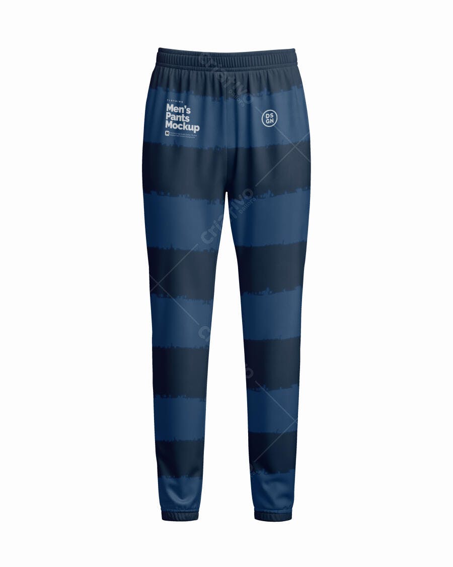 Mockup Calça Masculina - Listras Azul Marinho e Escuro