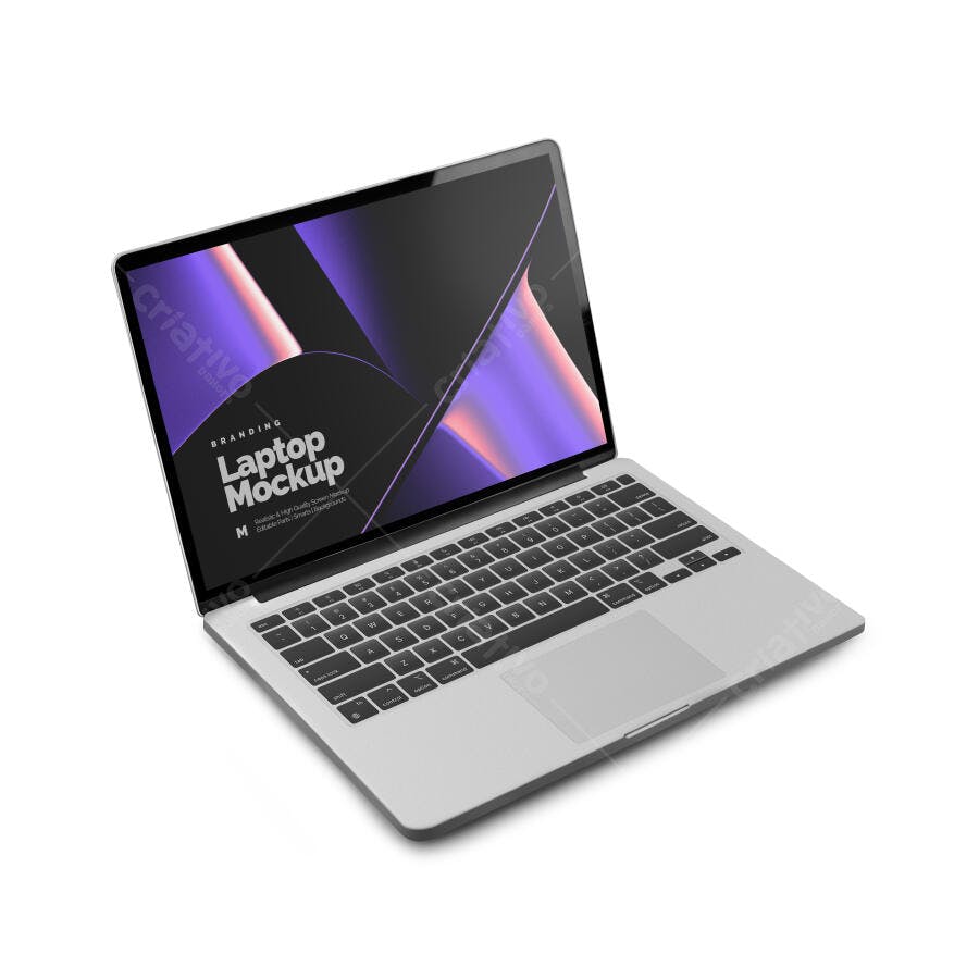 Mockup Notebook Moderno: Tela com Design Abstrato