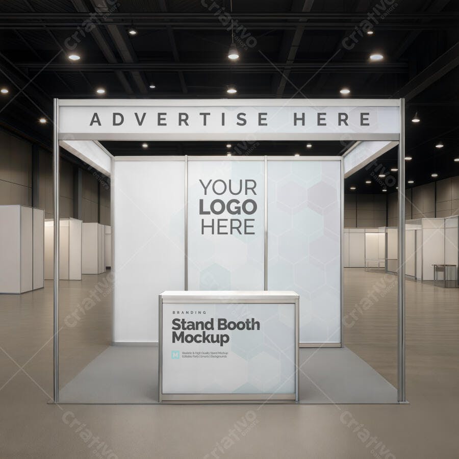 Mockup Realista de Stand para Feiras e Eventos