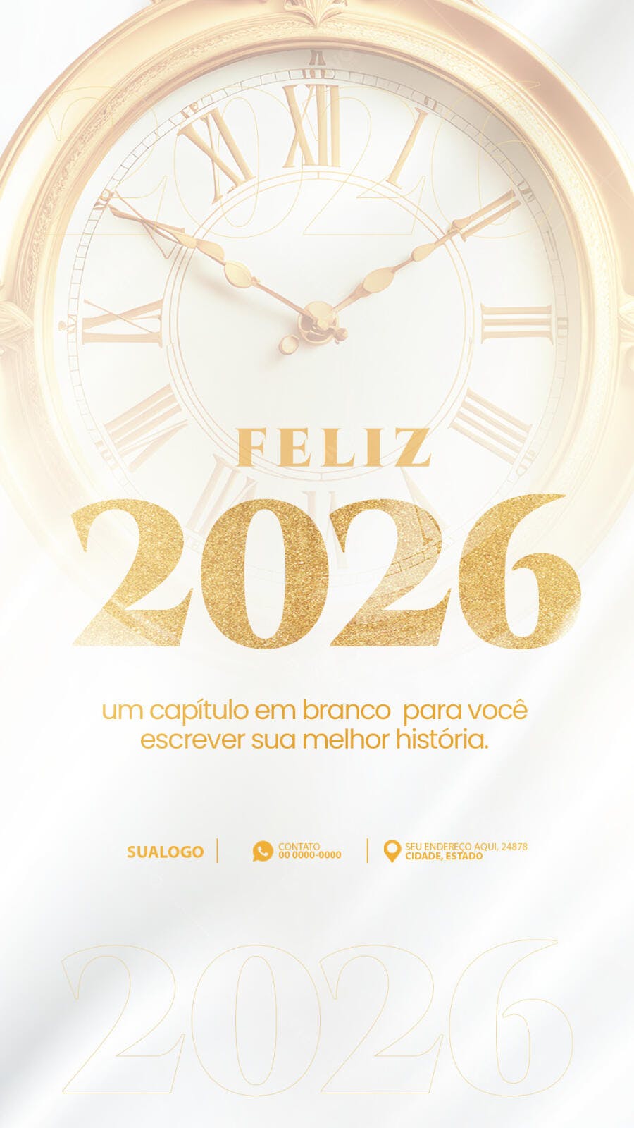 Flyer Feliz Ano Novo 2026 PSD Editável