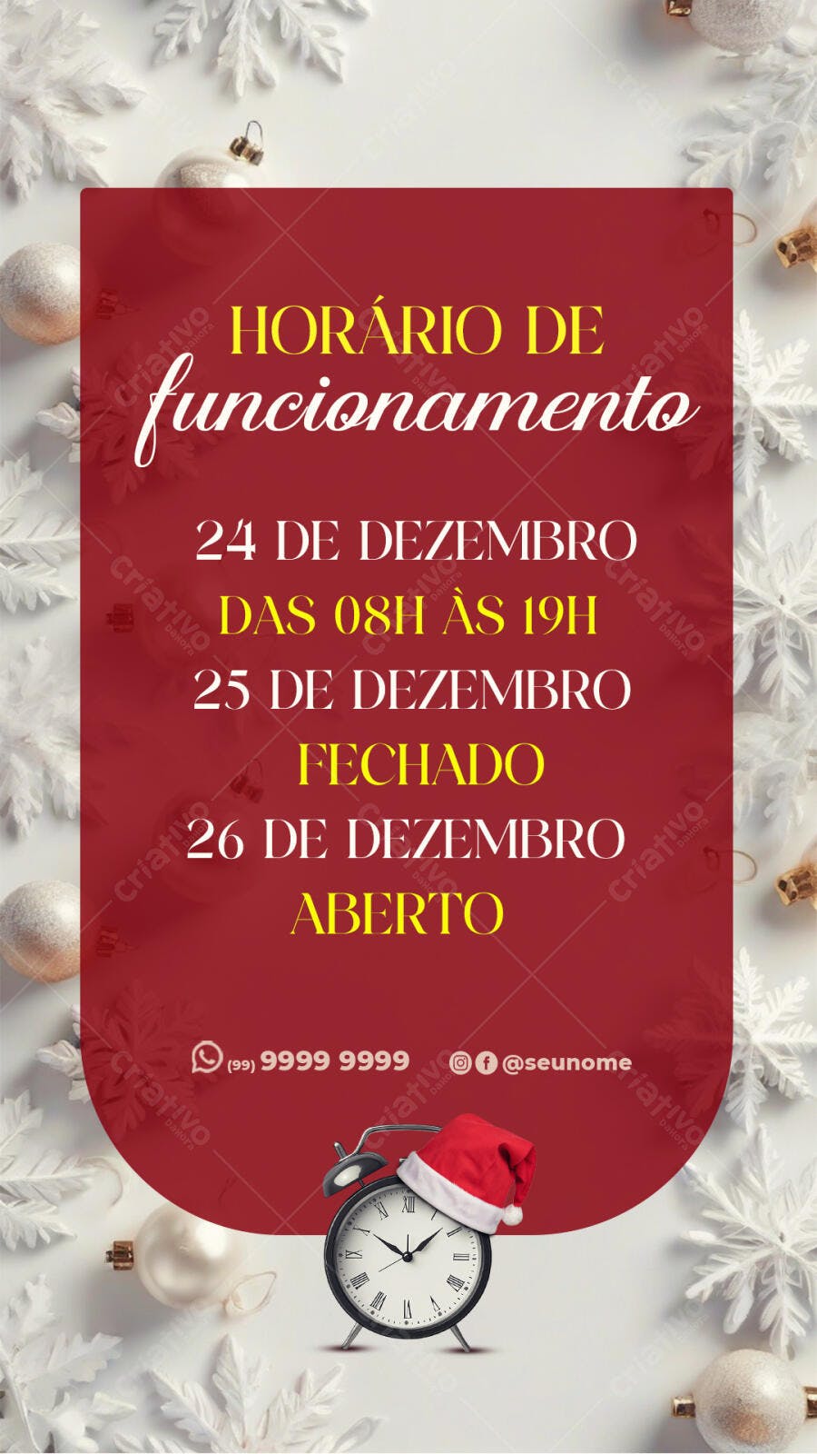 Flyer Horário Natal PSD Editável