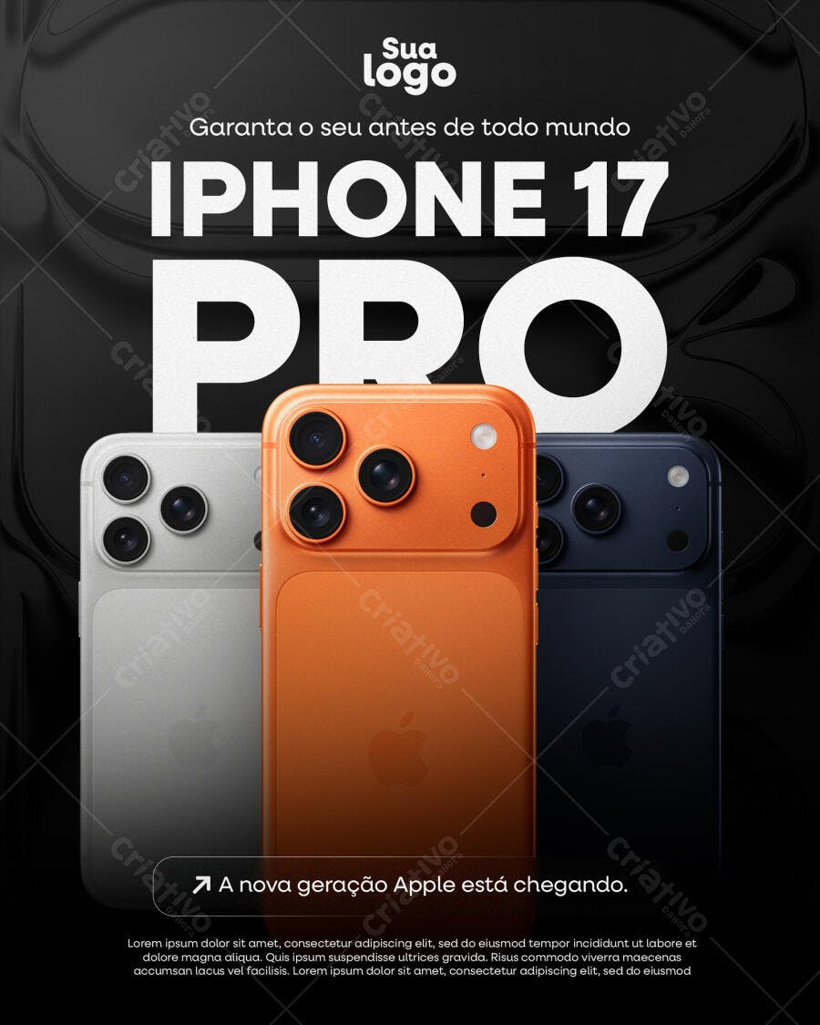 Anúncio iPhone 17 Pro PSD Editável