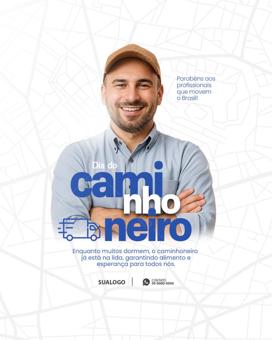 Flyer Dia do Caminhoneiro PSD Editável