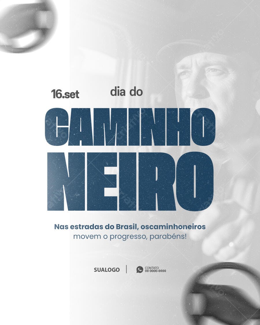 Flyer Dia do Caminhoneiro PSD Editável