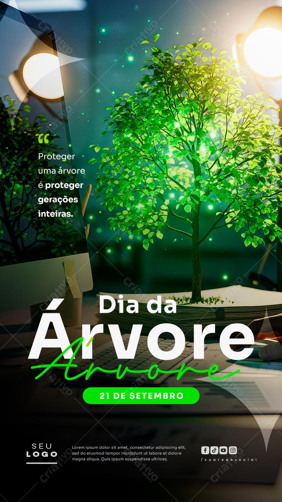 Flyer Dia da Árvore PSD Editável