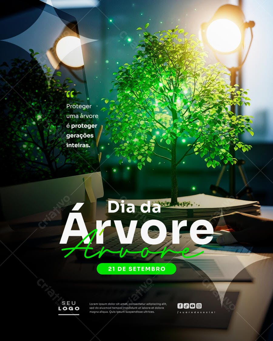 Flyer Dia da Árvore PSD Editável