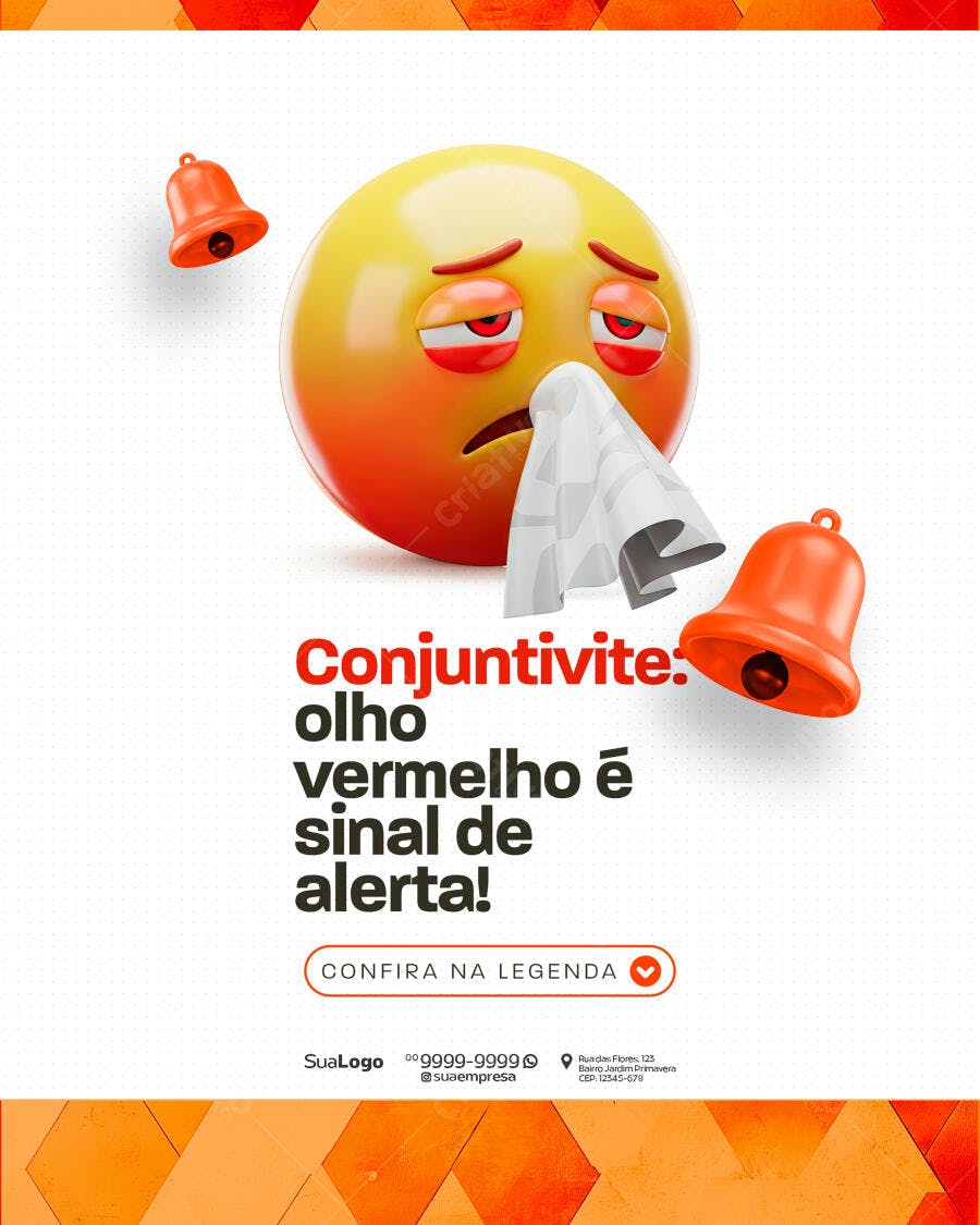 Post para Conscientização Conjuntivite PSD Editável