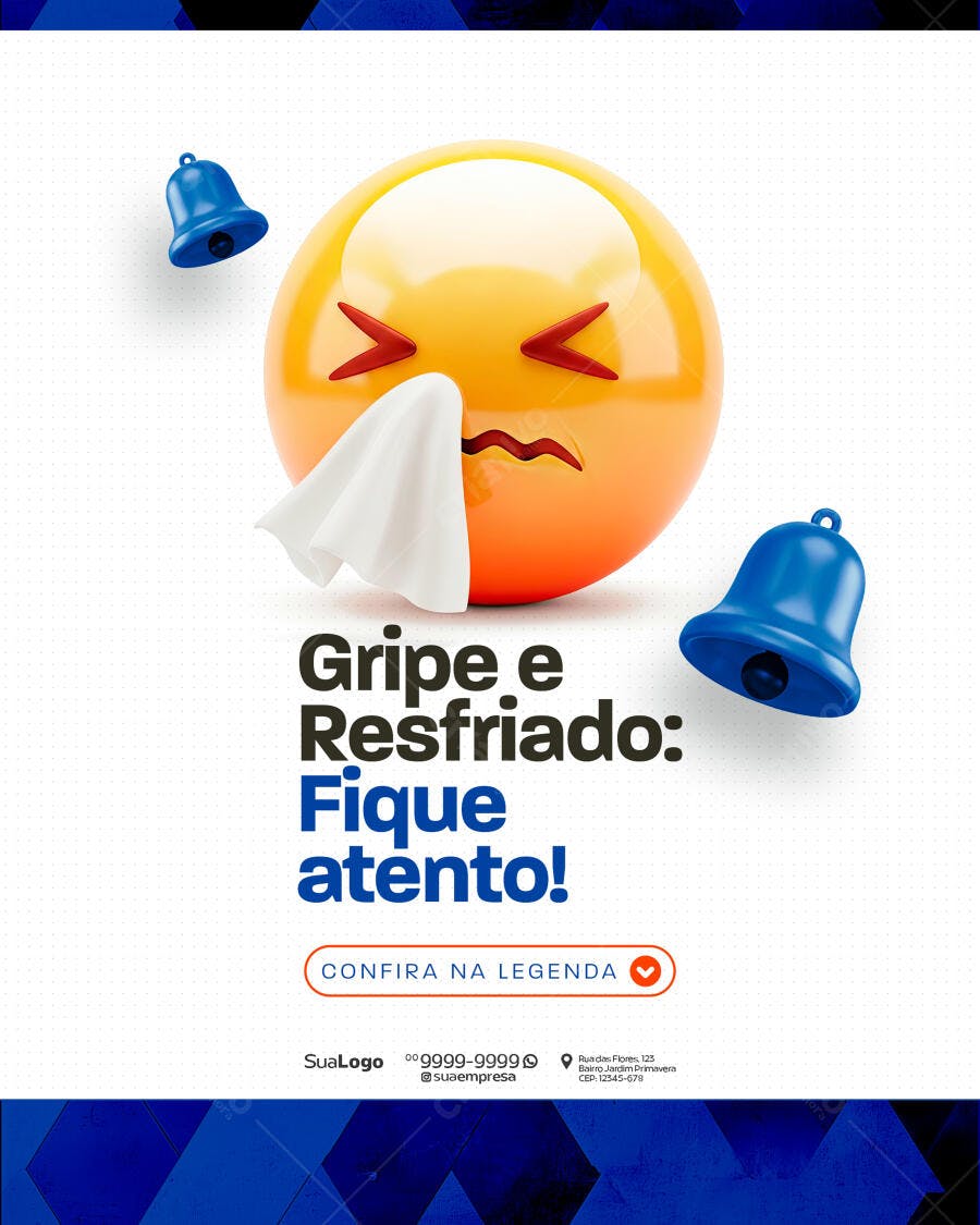 Post para Gripe e Resfriado PSD Editável