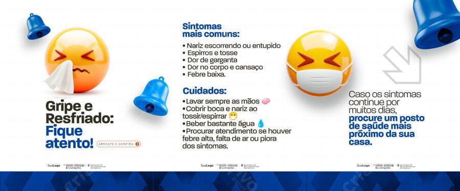 Infográfico Gripe e Resfriado PSD Editável