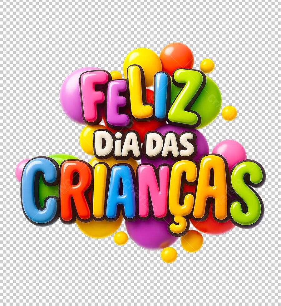Arte Dia das Crianças PNG com fundo transparente