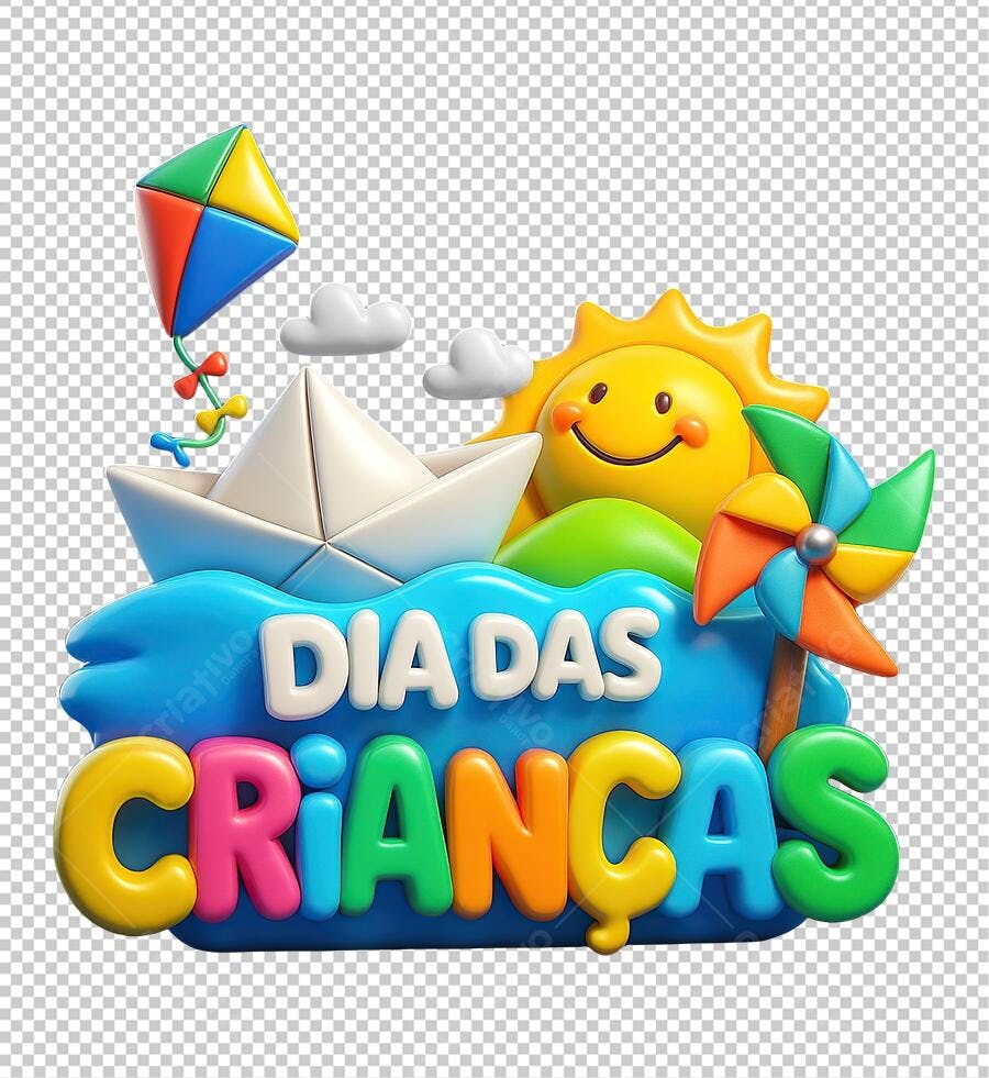 Banner Dia das Crianças PNG com fundo transparente
