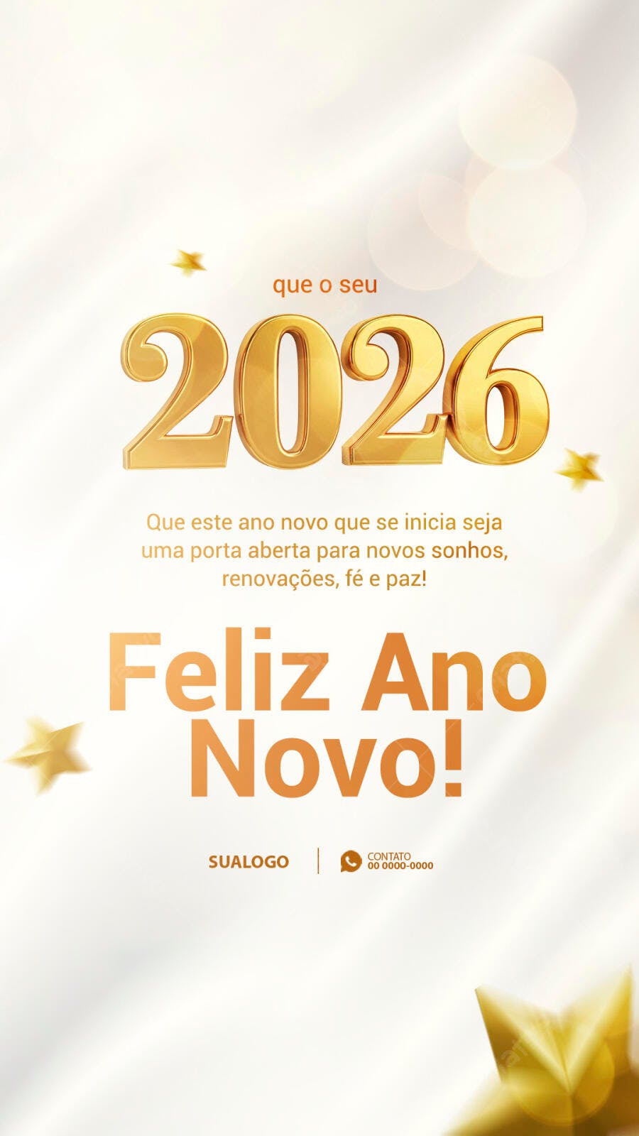 Flyer Feliz Ano Novo 2026 PSD Editável