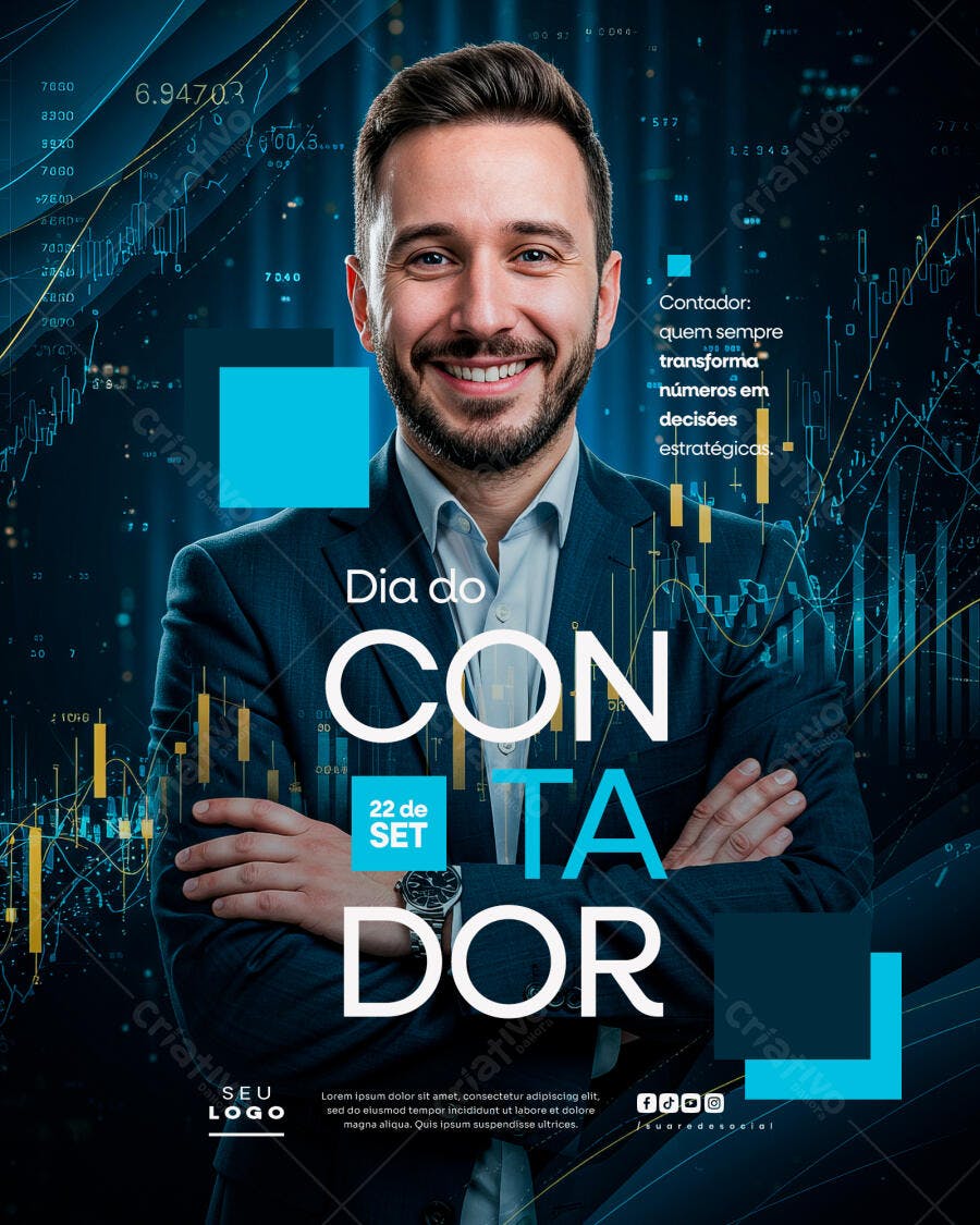 Flyer Dia do Contador PSD Editável