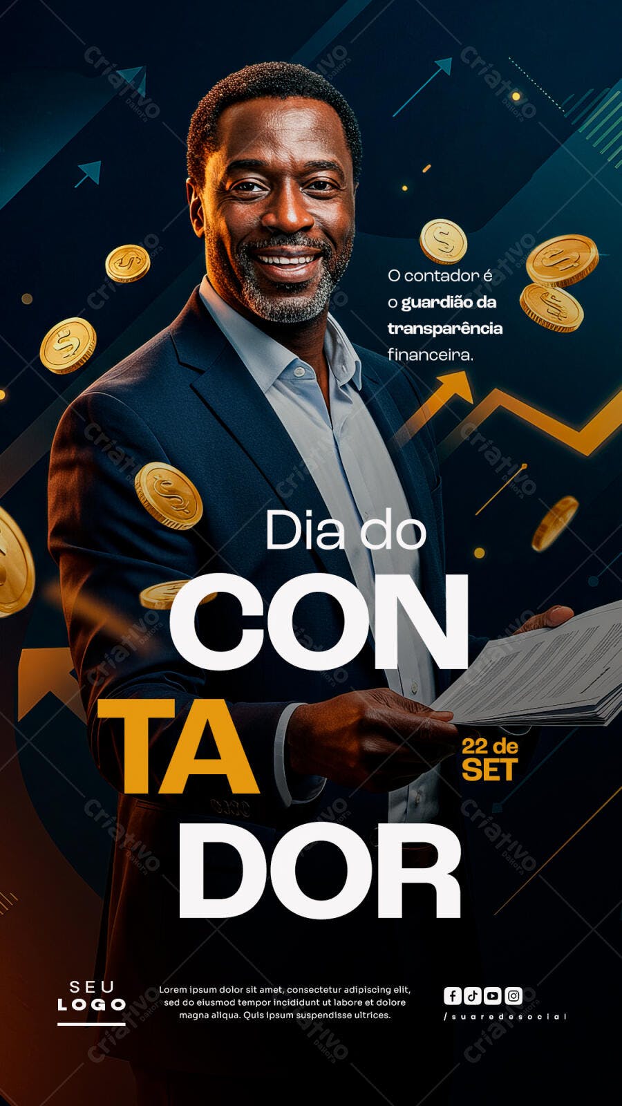 Flyer Dia do Contador PSD Editável