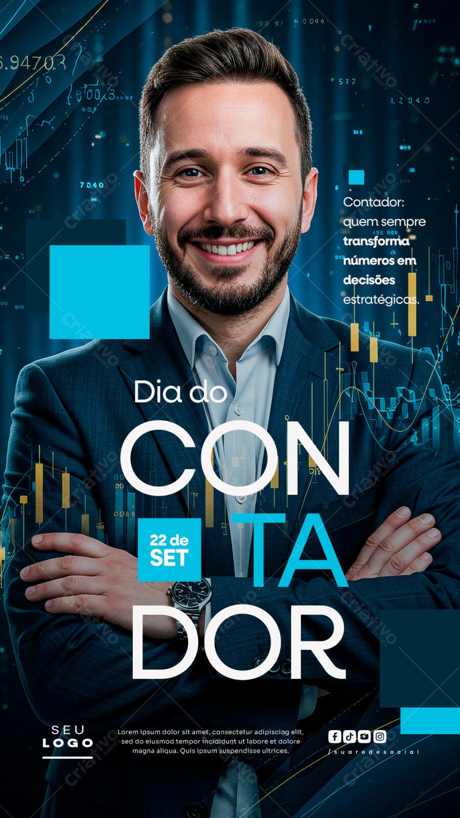 Flyer Dia do Contador PSD Editável