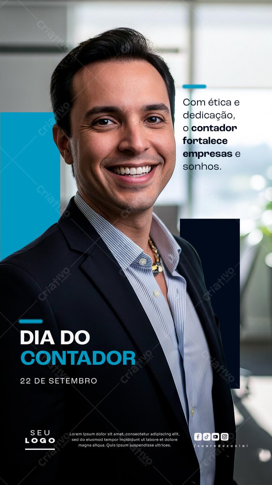 Flyer Dia do Contador PSD Editável