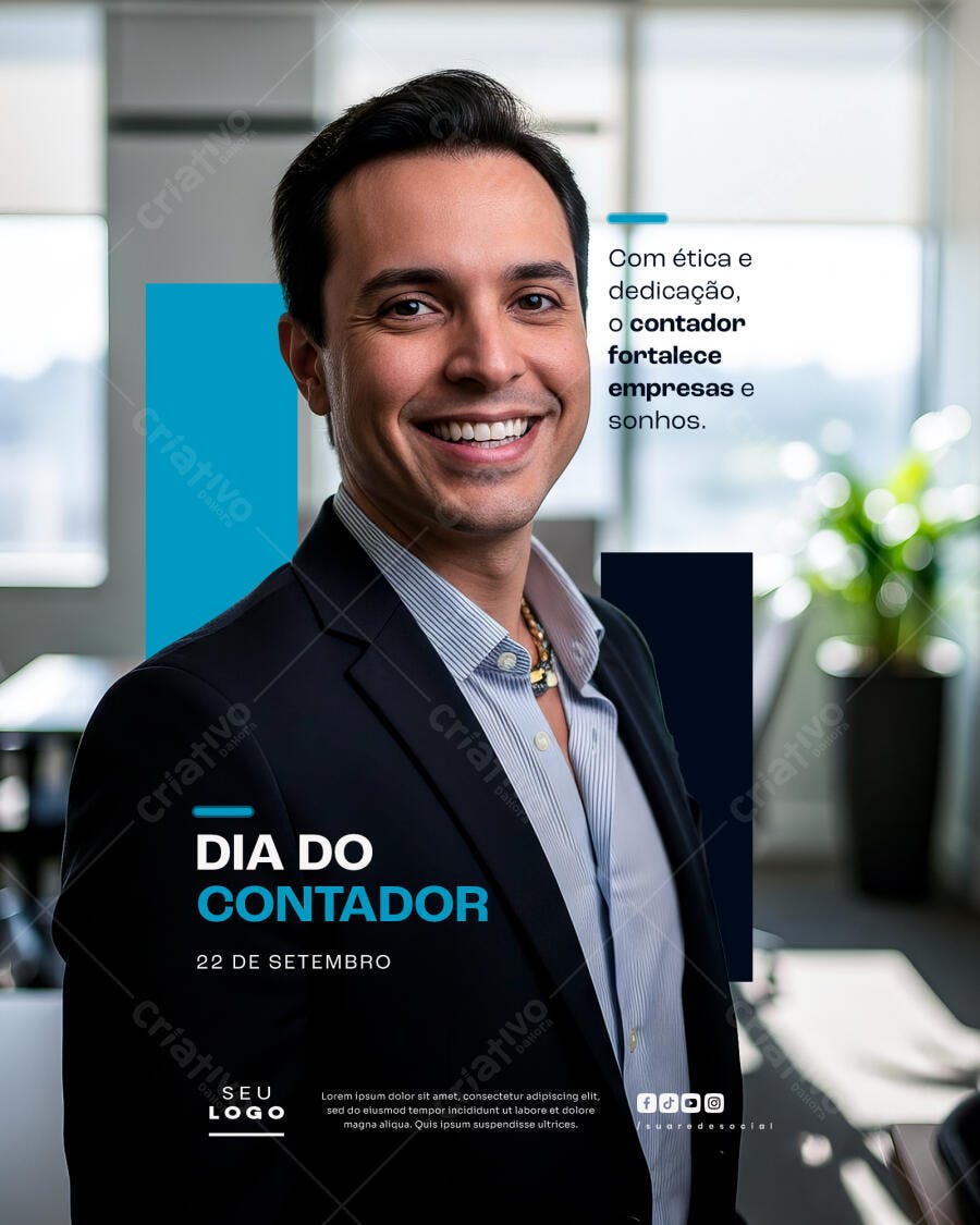 Flyer Dia do Contador PSD Editável