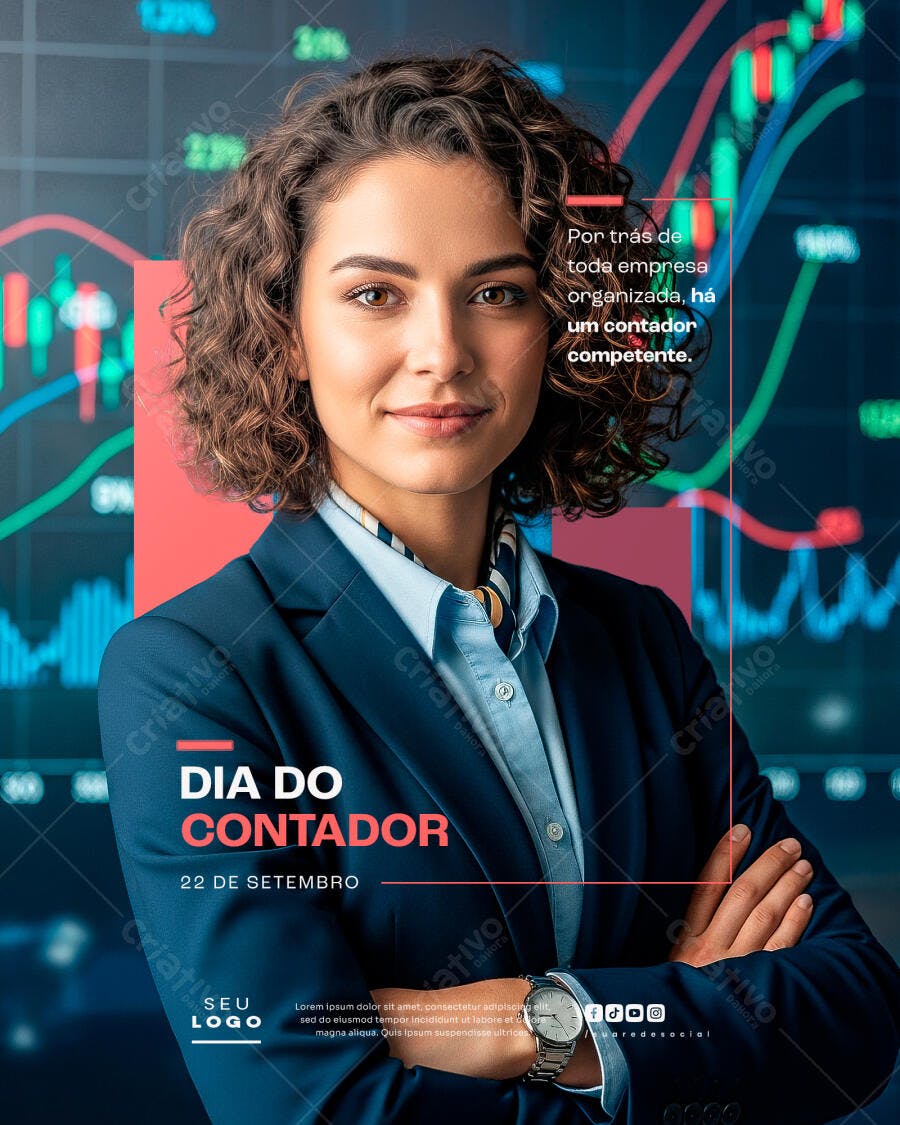 Post para Dia do Contador PSD Editável