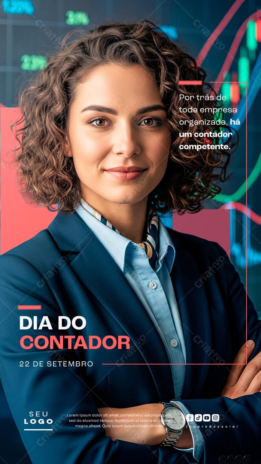 Post para Dia do Contador PSD Editável