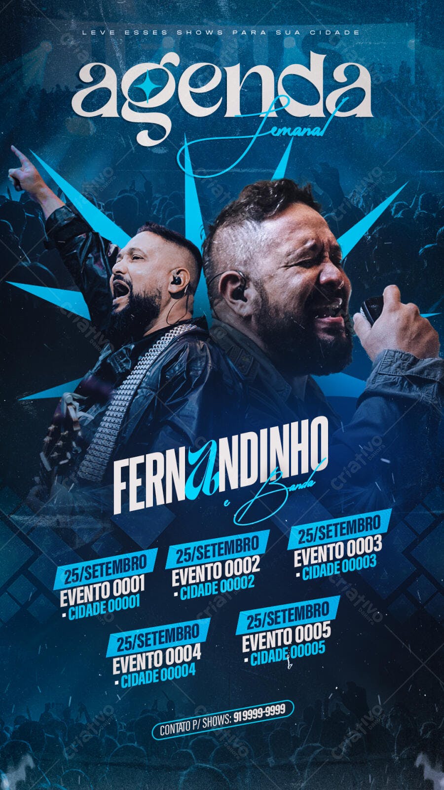 Flyer para Show Fernandinho e Banda PSD Editável