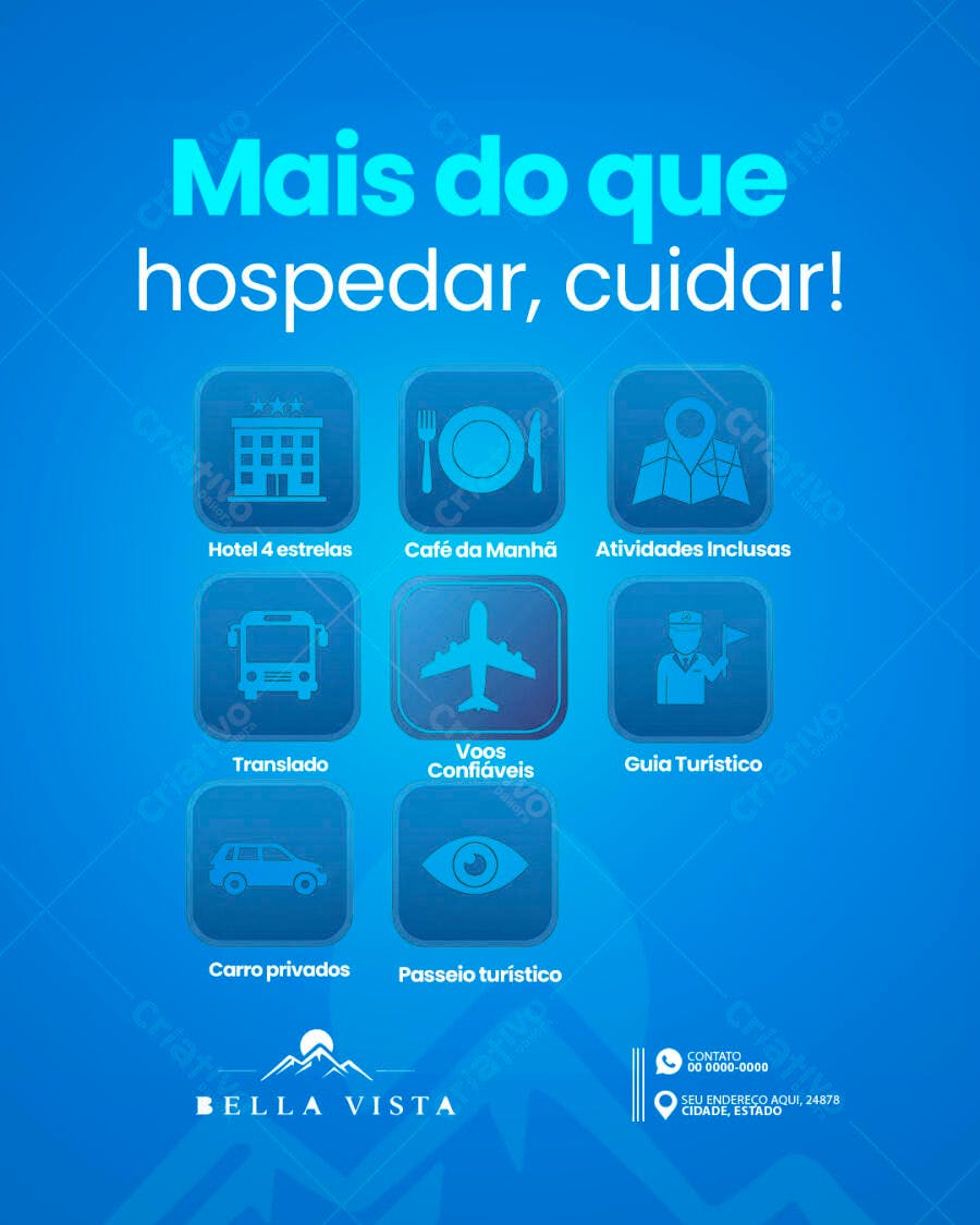 Flyer para Agência de Turismo Bella Vista PSD Editável