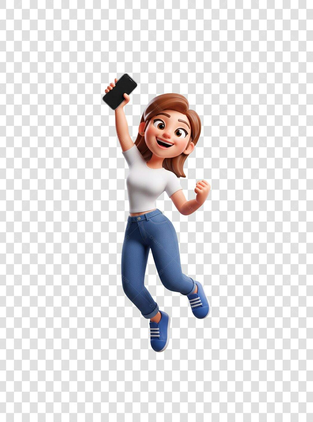 Icone Mulher Celebrando Sucesso PNG com fundo transparente