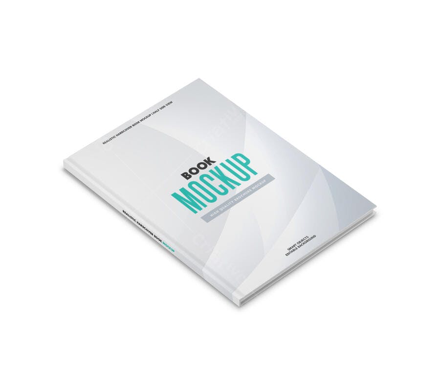 Mockup Livro Capa Dura - Design Moderno em Cinza e Azul