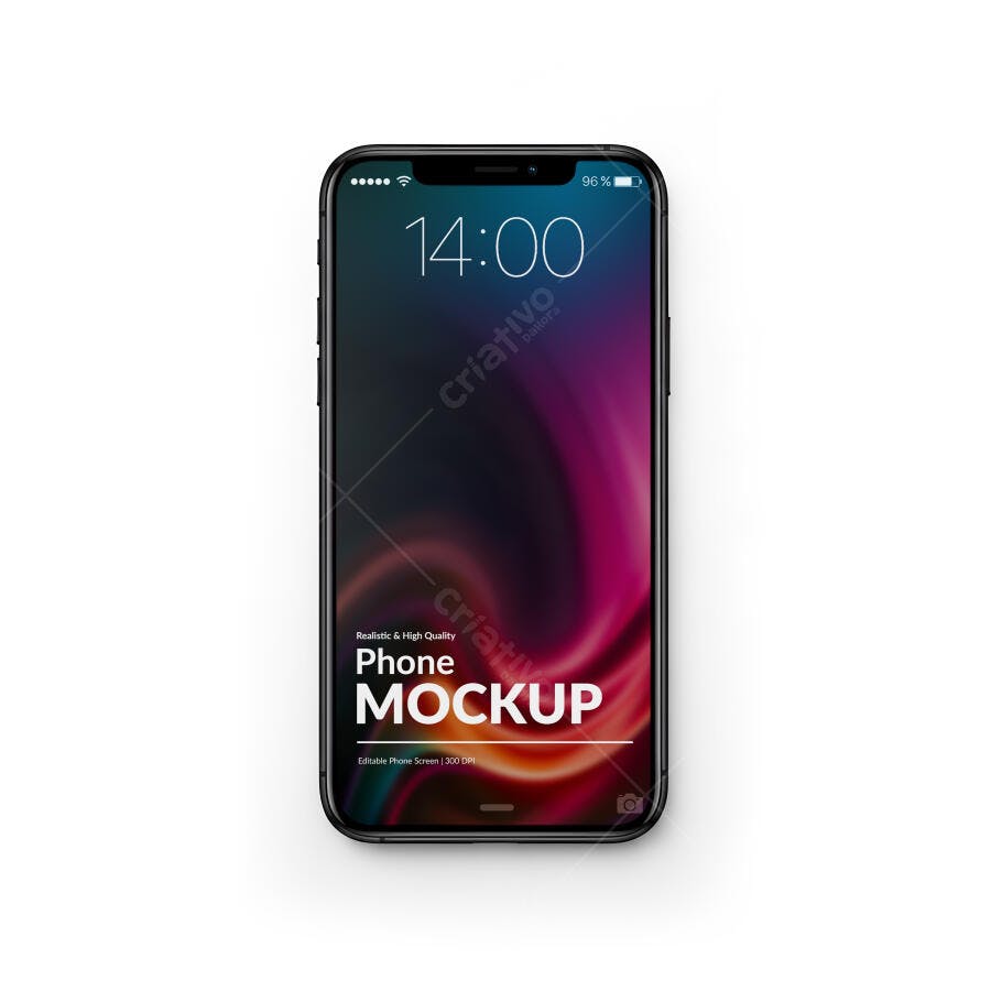 Mockup de Smartphone Realista com Tela em Tons Escuros