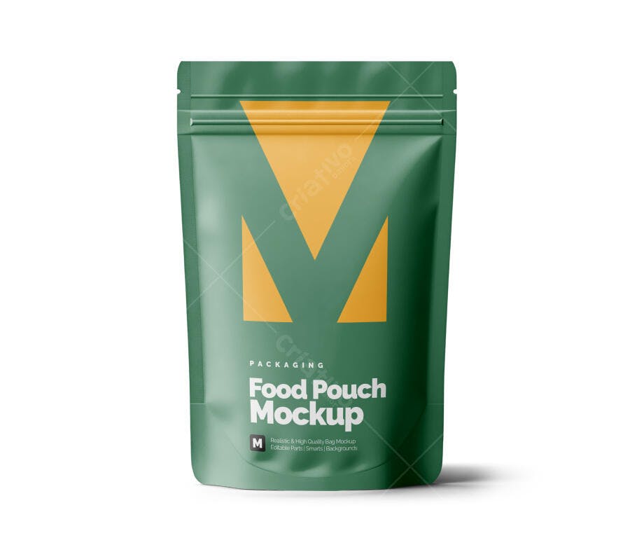 Mockup de Embalagem para Alimentos em Verde e Amarelo