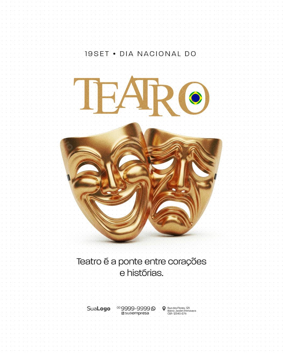 Flyer Dia Nacional do Teatro PSD Editável