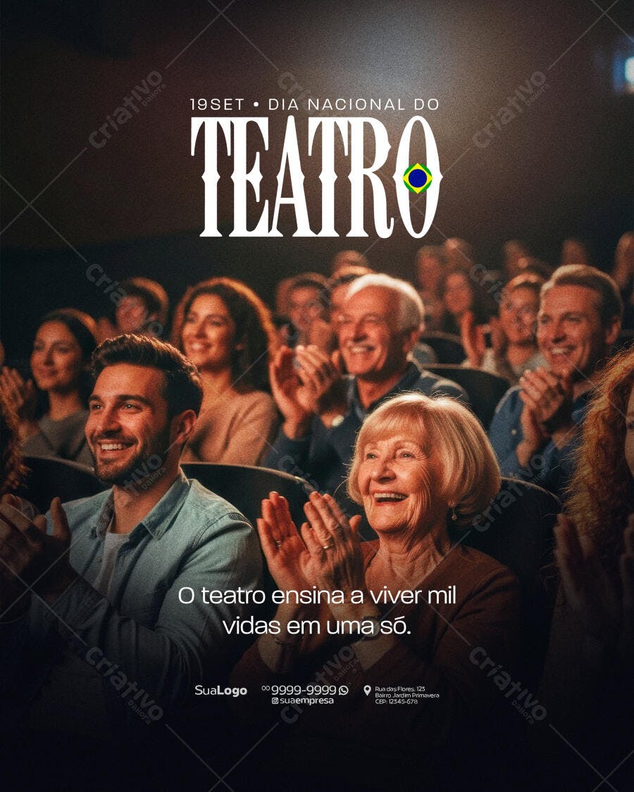 Flyer Dia Nacional do Teatro PSD Editável