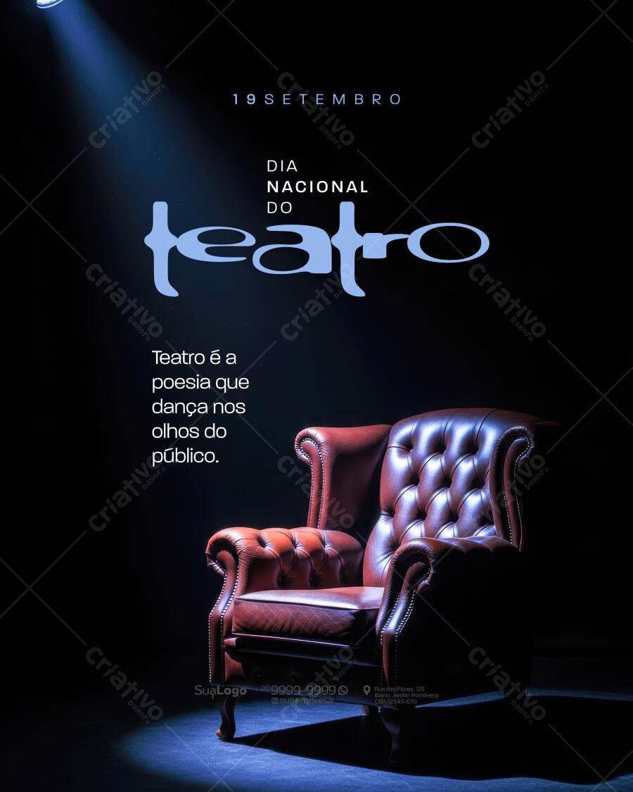 Flyer Dia Nacional do Teatro PSD Editável