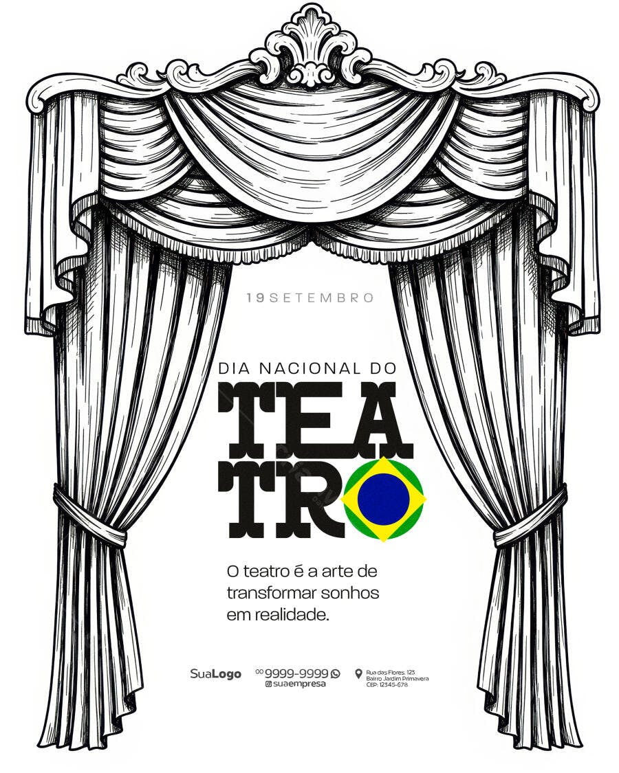 Flyer Dia Nacional do Teatro PSD Editável