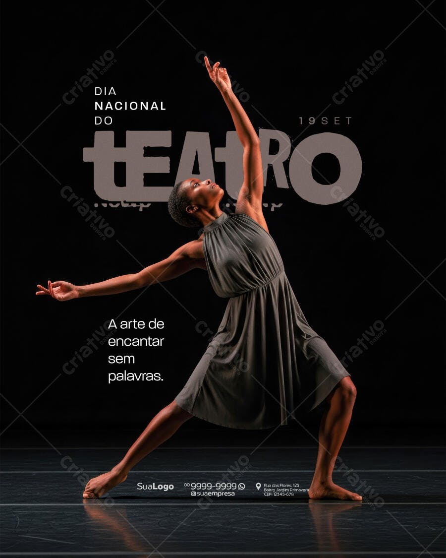 Flyer Dia Nacional do Teatro PSD Editável