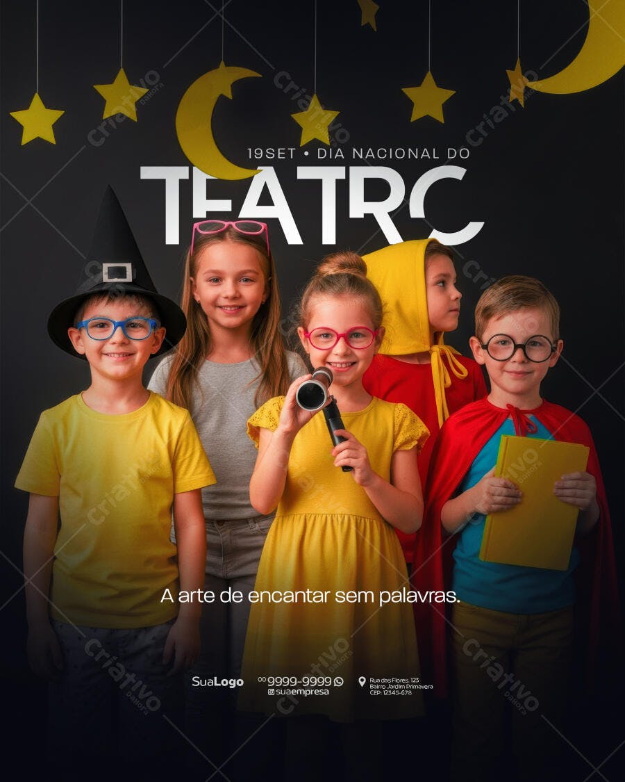 Flyer Dia Nacional do Teatro PSD Editável