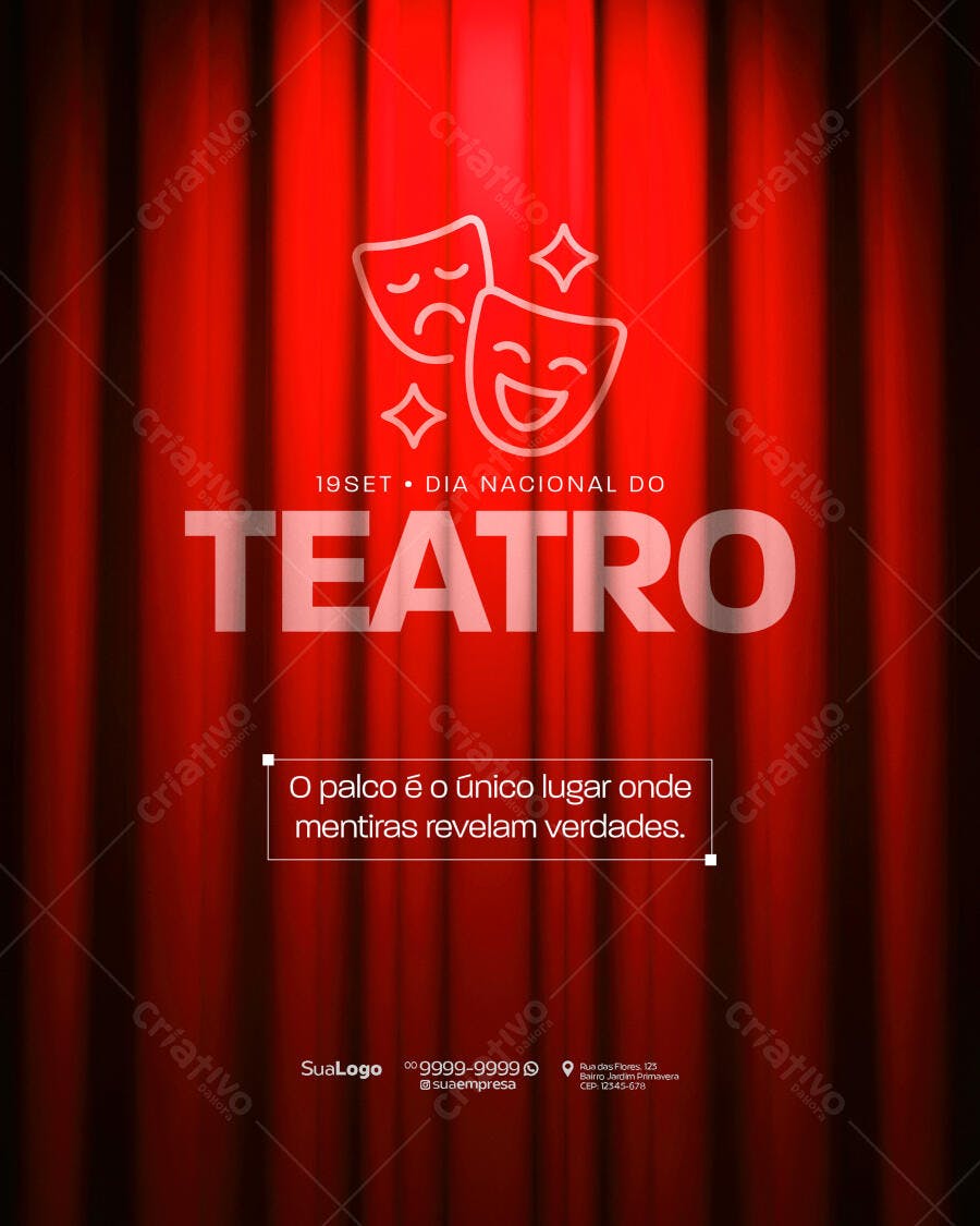 Flyer Dia Nacional do Teatro PSD Editável