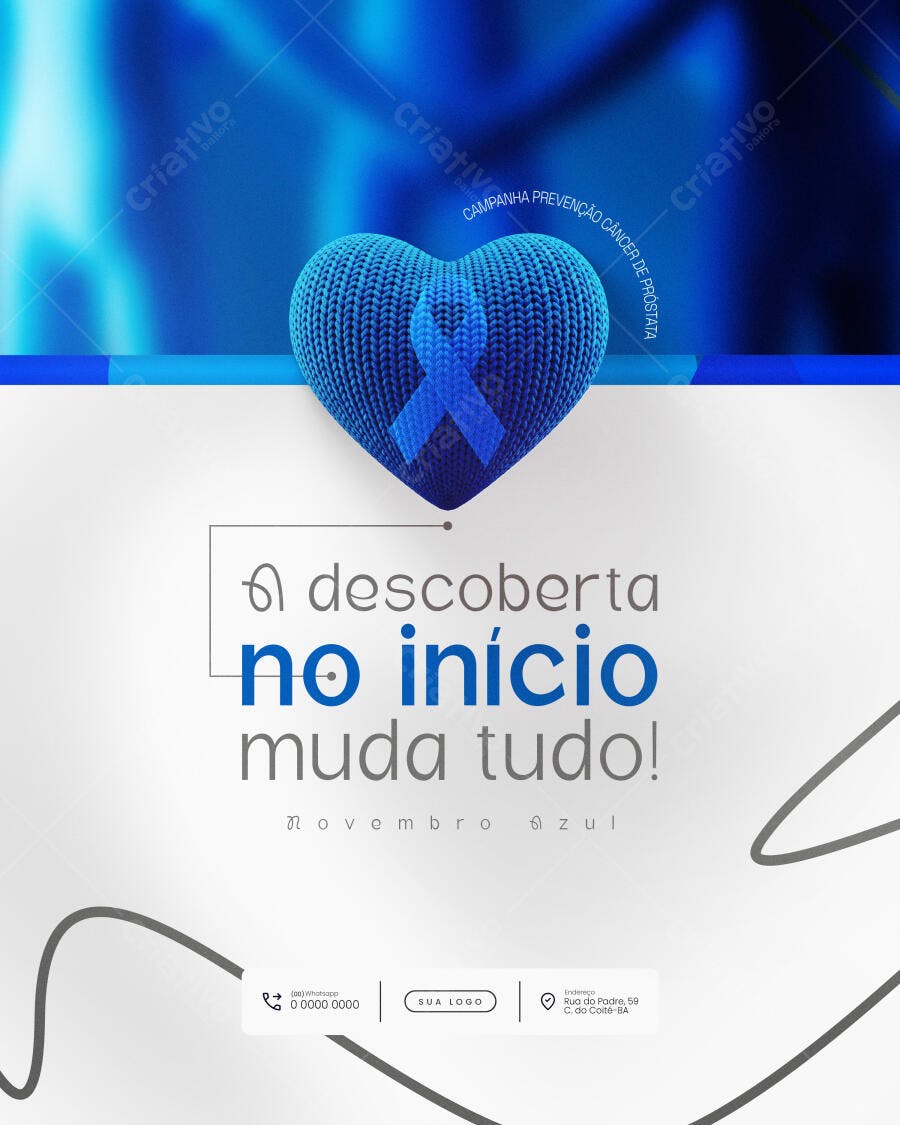 Post para Novembro Azul PSD Editável