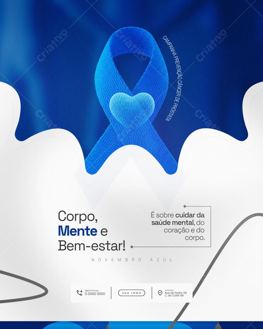 Flyer Novembro Azul PSD Editável