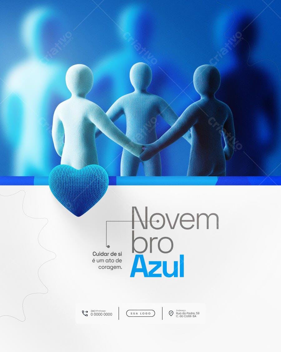 Flyer Novembro Azul PSD Editável