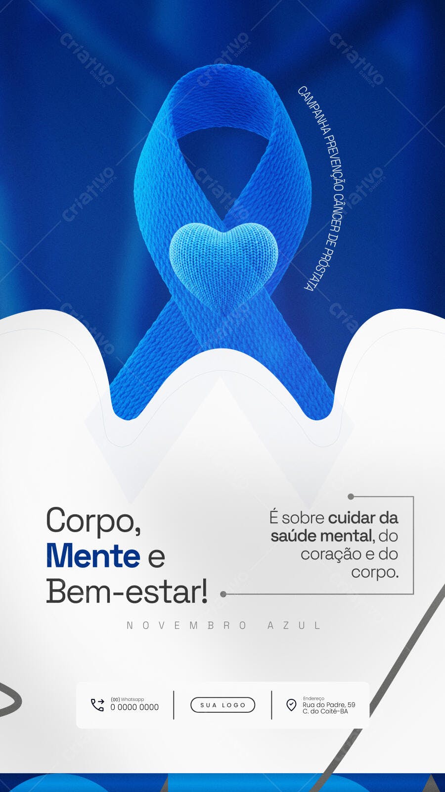 Flyer Novembro Azul PSD Editável