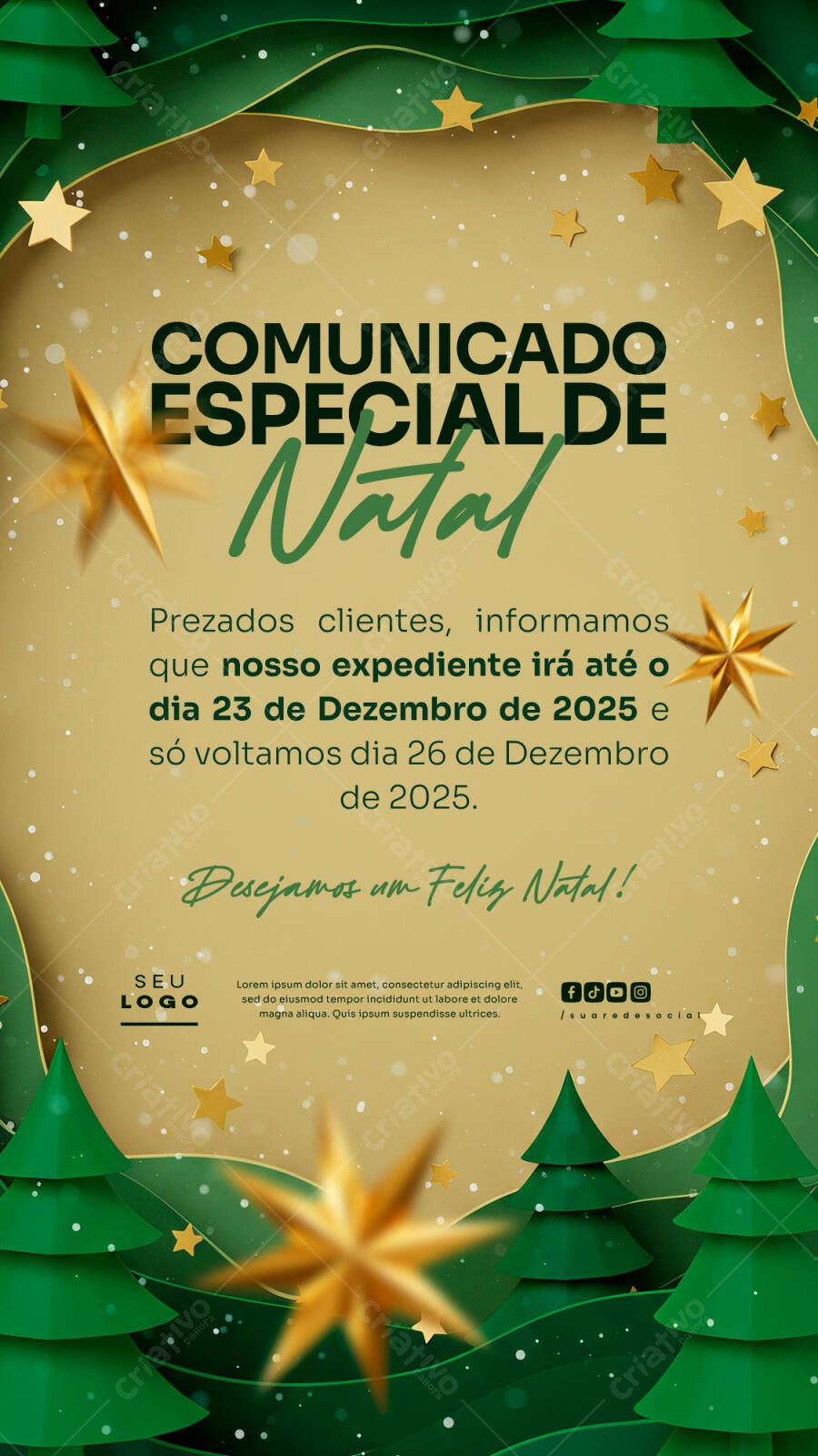 Comunicado Natalino PSD Editável